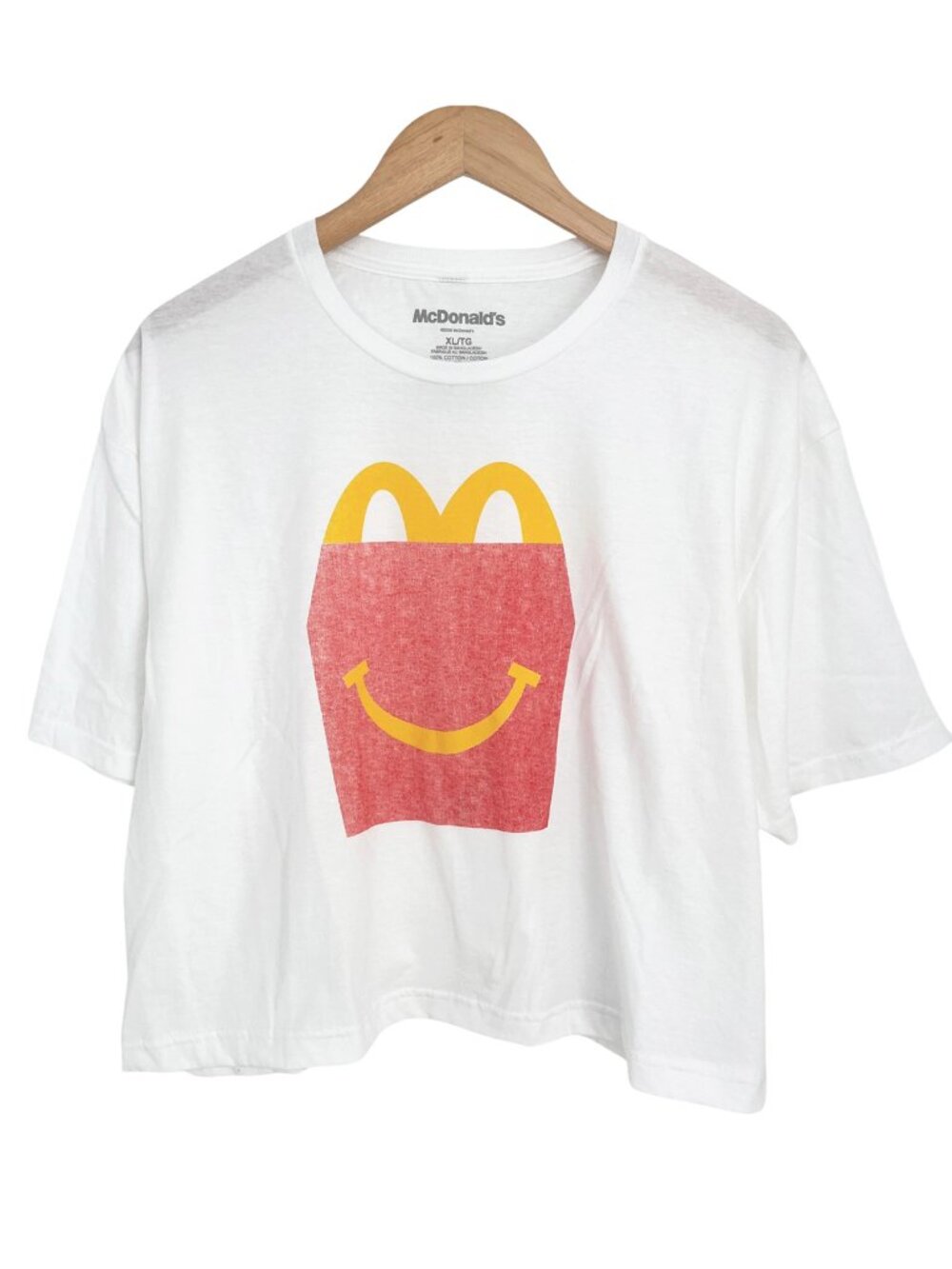 NWOT McDonald’s Women’s Cropped T-Shirt Happy Meal Box XL